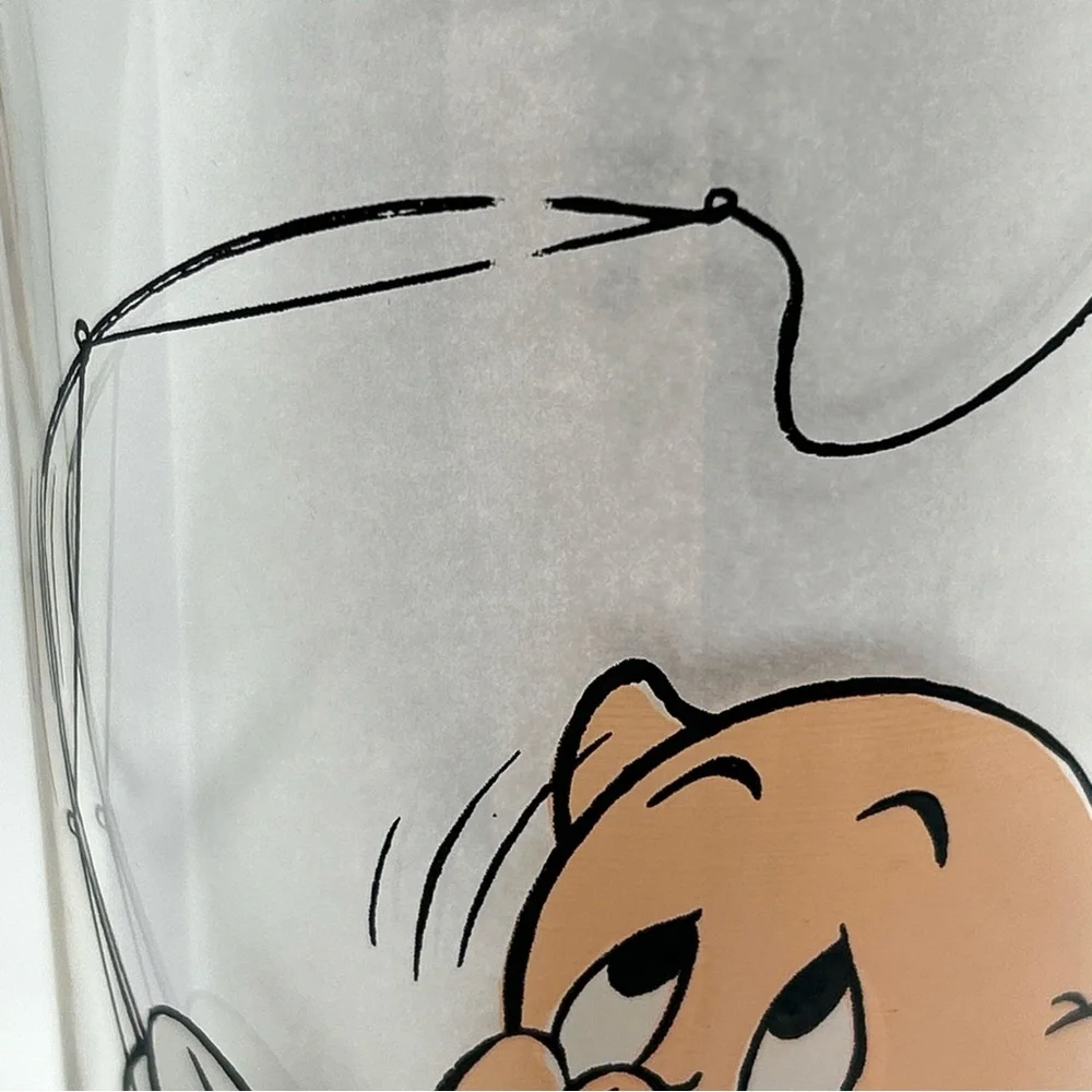 Porky Pig & Taz Tasmanian Devil Looney Tunes Glass 1976 Pepsi Collector Fishing - Picture 8 of 12
